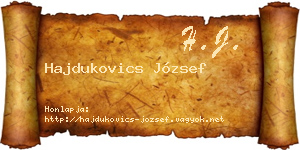 Hajdukovics József névjegykártya