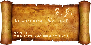 Hajdukovics József névjegykártya